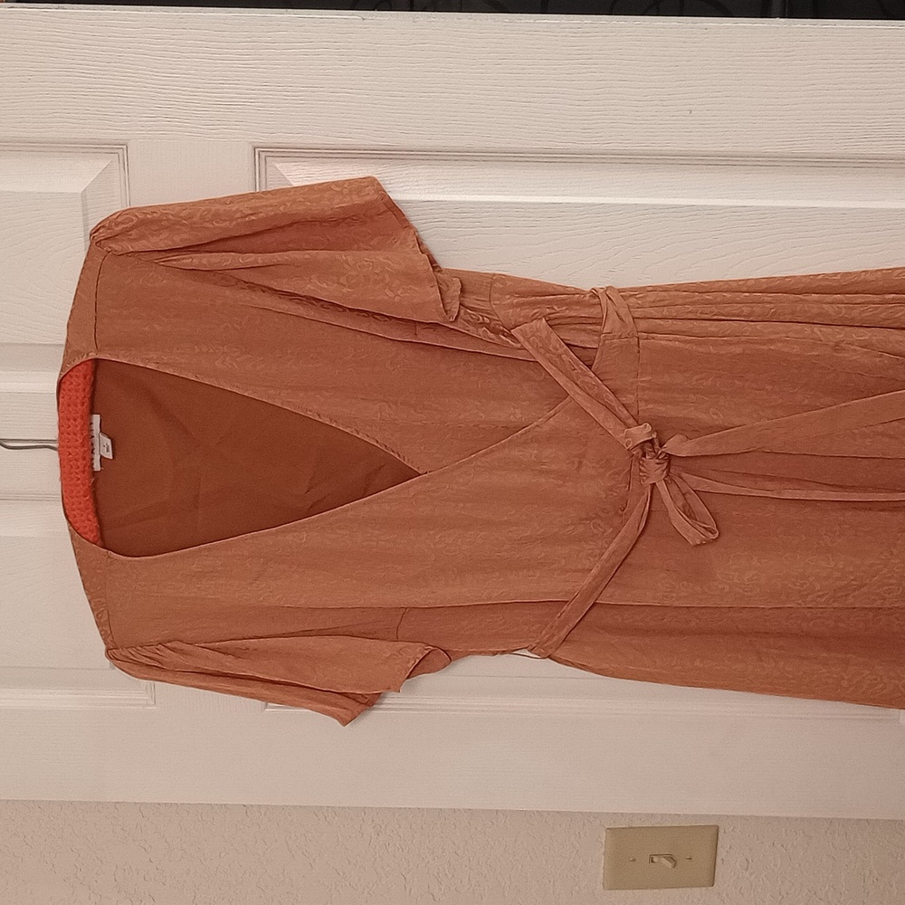 Ava & Viv Rust High-Low Wrap Dress